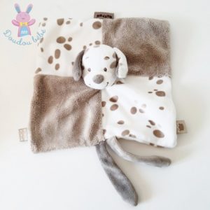 Doudou plat Chien Max & Noa marron blanc NATTOU