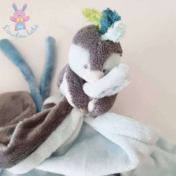 Doudou Pingouin Louis couverture gris bleu NOUKIE'S – Image 3