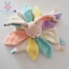 Doudou plat Lapin arc en ciel BABY NAT