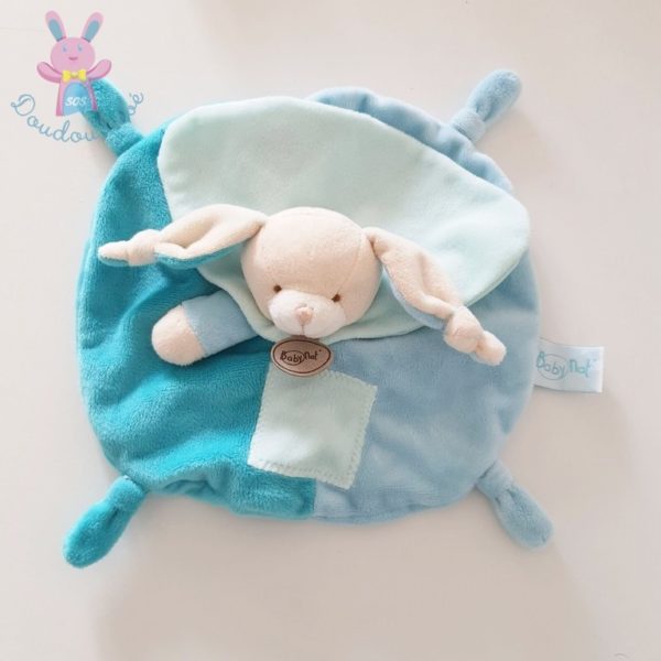 Doudou plat Lapin bleu Mem pacap MOTS D'ENFANTS