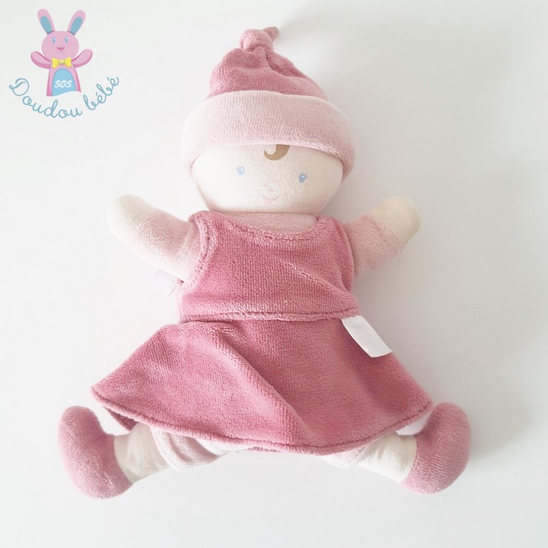 Doudou Poupée Lutin hochet rose framboise COROLLE