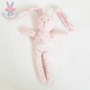 Doudou Lapin tissu rose bonbon à pois PETIT BATEAU