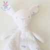 Doudou semi-plat Lapin blanc fleurs mon premier SERGENT MAJOR – Image 2