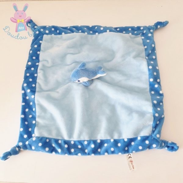 Doudou plat Dauphin bleu TOI TOYS