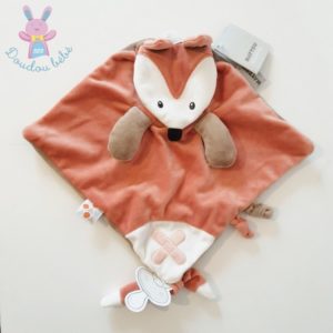 Doudou plat chiffon Renard orange marron Budiezzz NATTOU