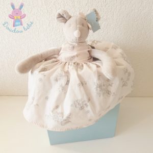 Doudou Souris grise robe rose nœud TARTINE ET CHOCOLAT