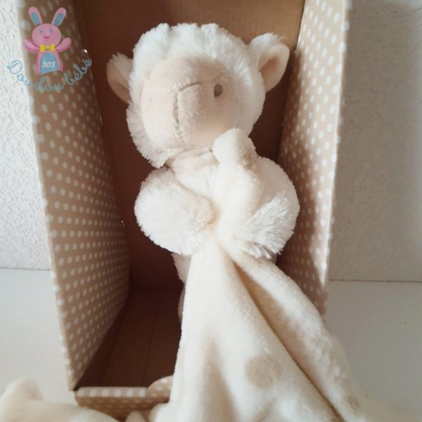 Doudou Mouton beige écru couverture polaire pois I2C – Image 2