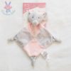 Doudou plat éléphant gris rose TOM & KIDDY