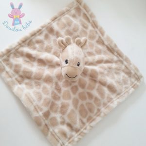 Doudou plat Girafe polaire beige et écru