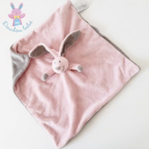 Doudou plat Lapin rose et gris FLOPPYS