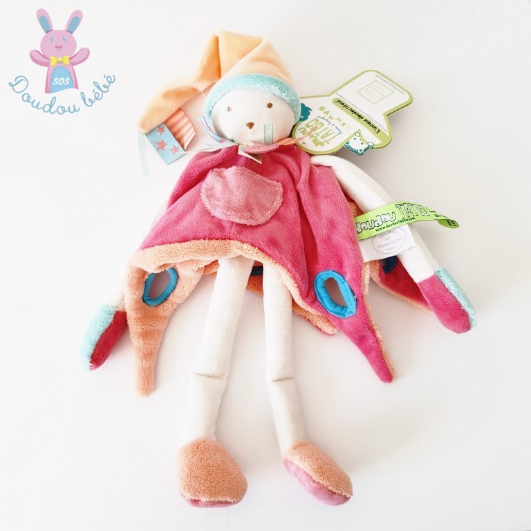 Grand lutin framboise saumon Tatoo DOUDOU ET COMPAGNIE