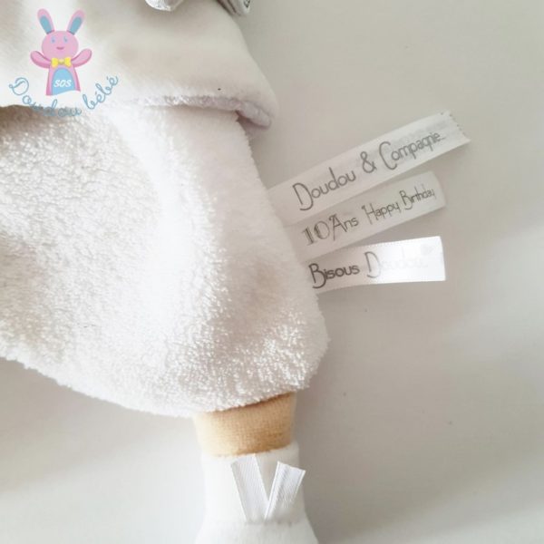 Ours plat blanc argent anniversaire 10 ans DOUDOU ET COMPAGNIE – Image 3