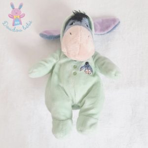 Doudou Ane Bourriquet vert bleu combinaison 30 cm DISNEY