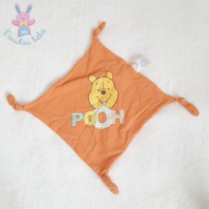 Doudou plat Winnie Pooh tissu orange DISNEY CARREFOUR