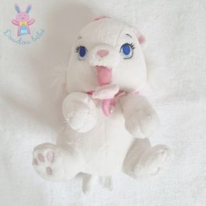 Doudou Chat Marie blanc rose tétine aimantée DISNEY DISNEYLAND