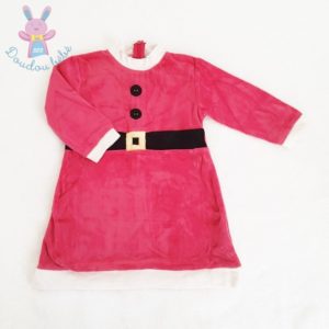 Robe de Noël velours rouge et blanc fille 2 ANS