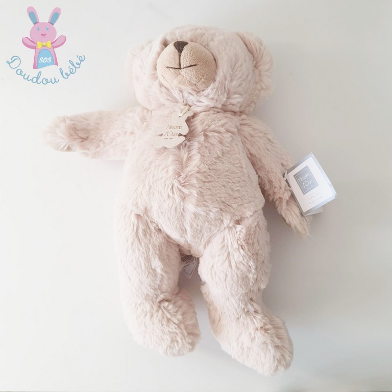 Doudou Ours Brun Mouchoir Blanc Beige Compagnie- Coeur de Doudou