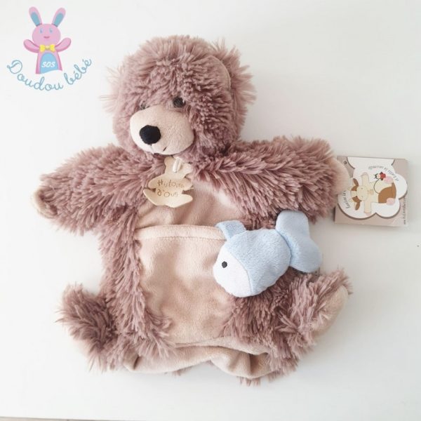 Doudou marionnette Ours marron HISTOIRE D'OURS