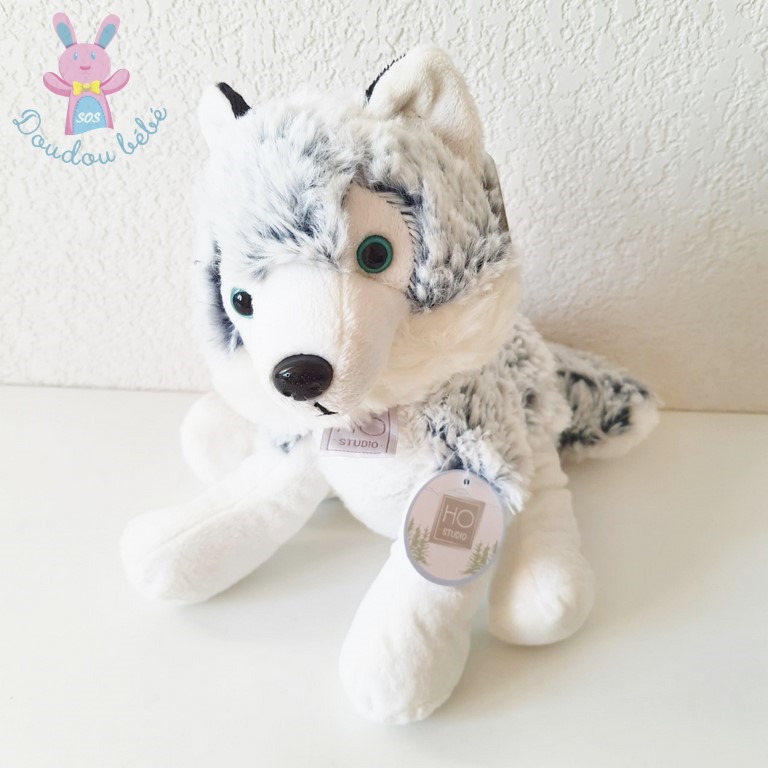 Histoire d'ours - Peluche Chien Blanc - 25 cm