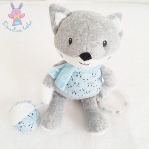 Doudou Renard bleu gris jouet bébé POMMETTE