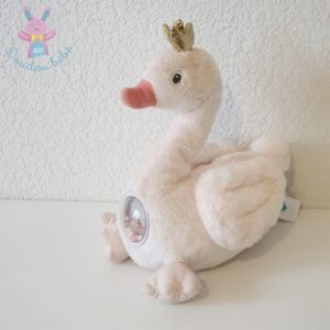 Doudou Cygne fourrure rose jouet d’éveil bébé TEX