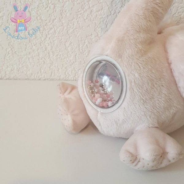 Doudou Cygne fourrure rose jouet d'éveil bébé TEX – Image 2