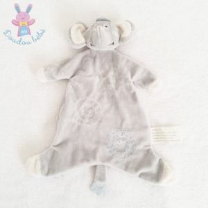 Doudou plat éléphant gris blanc spirales KIMBALOO LA HALLE