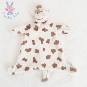 Doudou plat Vache blanc marron 35 cm KIMBALOO LA HALLE