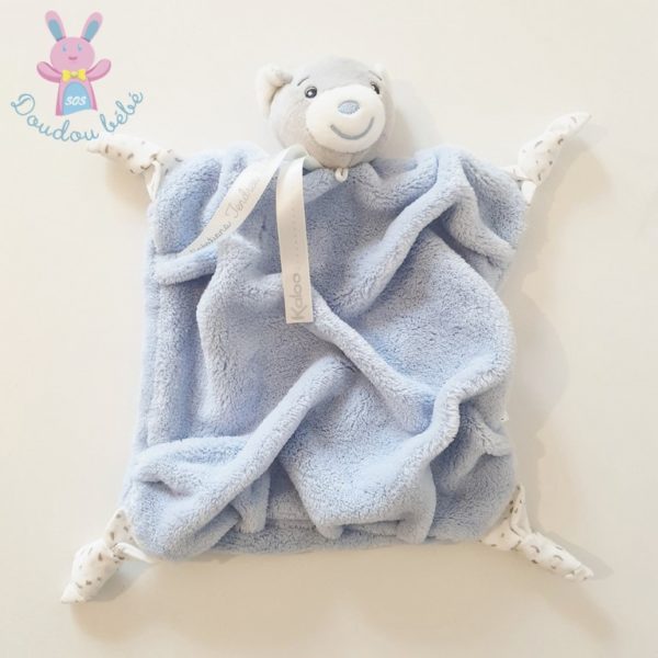 Doudou plat Ours plume bleu KALOO