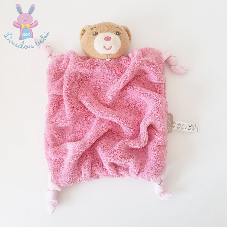 Kaloo collection plume doudou ours rose beige blanc