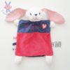 Doudou plat bleu rouge bisou MOTS D'ENFANTS