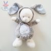 Doudou Lapin gris bleu MOTS D'ENFANTS