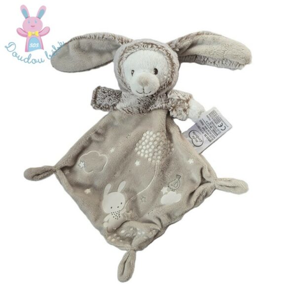 Doudou plat Lapin beige MOTS D'ENFANTS
