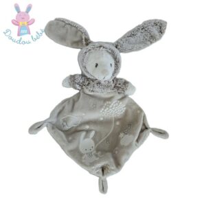 Doudou plat Ours Lapin beige blanc luminescent MOTS D’ENFANTS