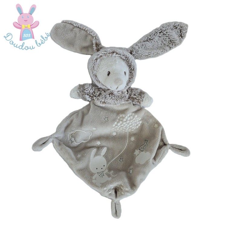 Doudou plat Lapin beige MOTS D'ENFANTS