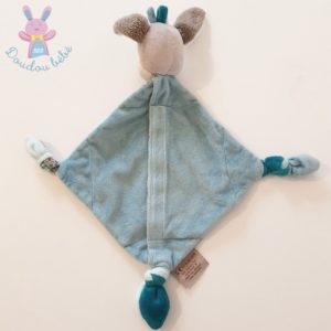 Doudou plat Chien gris bleu fantaisie Gaston & Cyril NATTOU