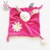 Doudou plat Lapin rose fleurs ORCHESTRA