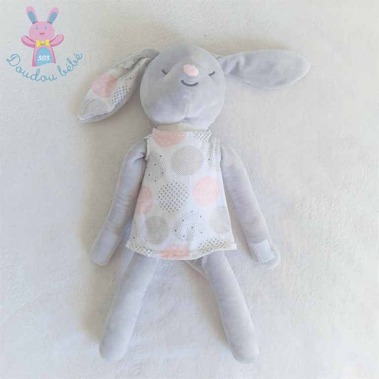 Peluche enfant 40 cm - Grand Lapin rose