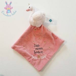 Doudou plat Cygne rose étoiles Little precious Treasure TEX