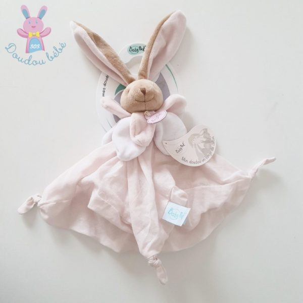 Doudou plat Lapin rose lange BABY NAT