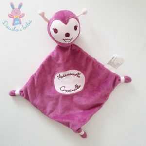 Doudou plat Mademoiselle Coccinelle violet TOUT COMPTE FAIT TCF