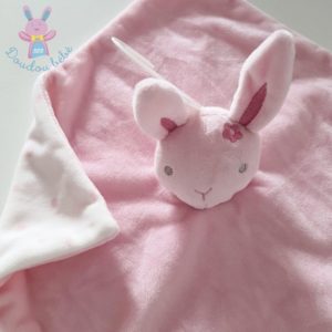 Doudou plat Lapin rose et blanc à pois PRIMARK