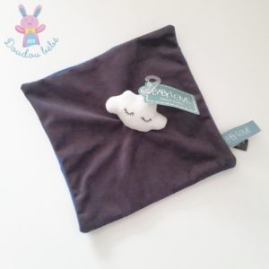 Doudou plat Nuage blanc noir bleu étoiles BABY LOVE