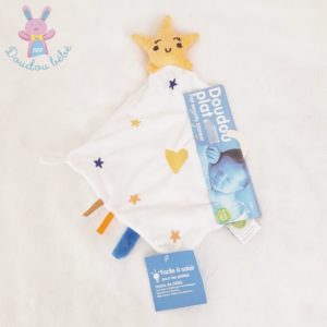 Doudou étoile mouchoir jaune bleu orange blanc BABY CALIN