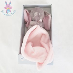 Doudou éléphant gris couverture rose SIMBA NICOTOY