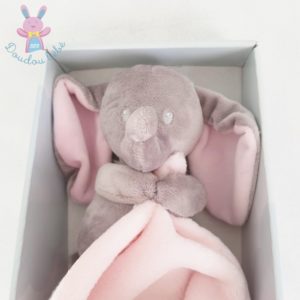 Doudou éléphant gris couverture rose SIMBA NICOTOY