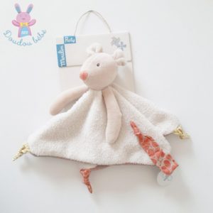 Doudou plat Souris beige Biscotte et Pompon MOULIN ROTY