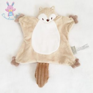 Doudou plat Renard Gaspard beige blanc marron AMADEUS