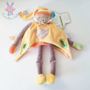 Grand lutin jaune orange marron Tatoo DOUDOU ET COMPAGNIE