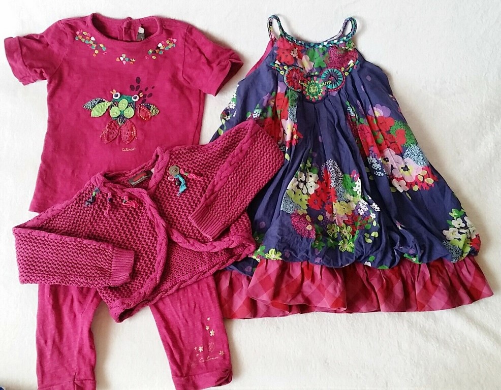 Ensemble Robe + T-shirt + Legging + Gilet fille 3 ANS CATIMINI